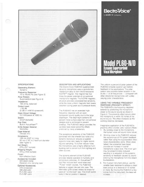 Electro-Voice PL60-N/D Manual pdf manual